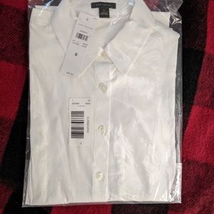 Ann Taylor White LS Perfect Shirt size 0
